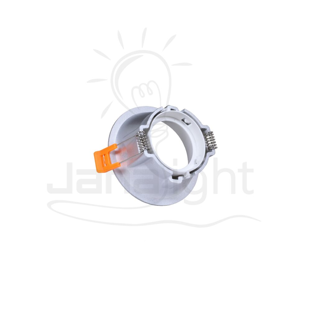 سبوت لايت فارغ مدور بلاستيك شفة رفيعة فضي و ابيض جنى لايت LT-230 Recessed round frame silver and white spotlight