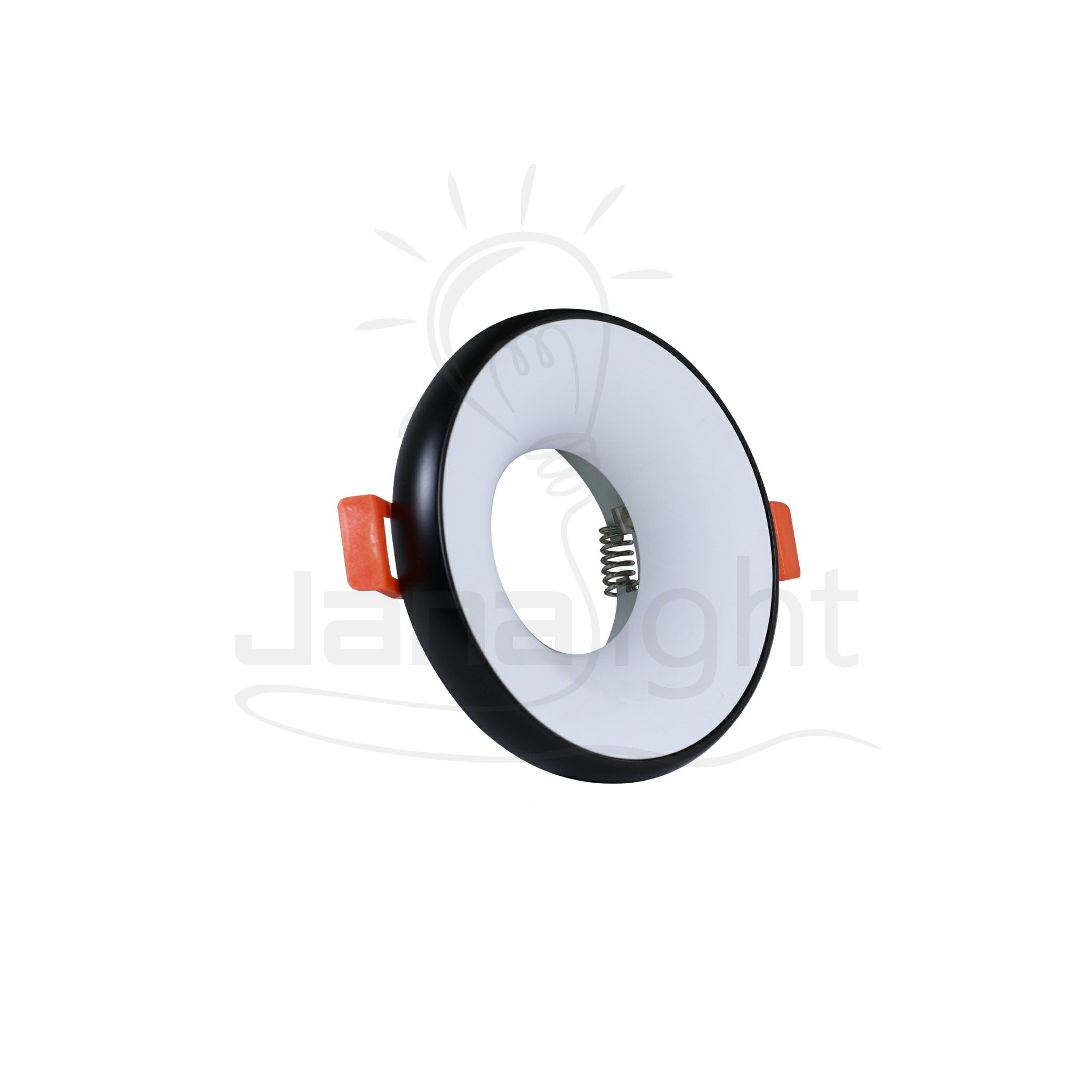 سبوت مدور فارغ معدن ابيض بإطار اسود Recessed round metal frame black and white spotlight