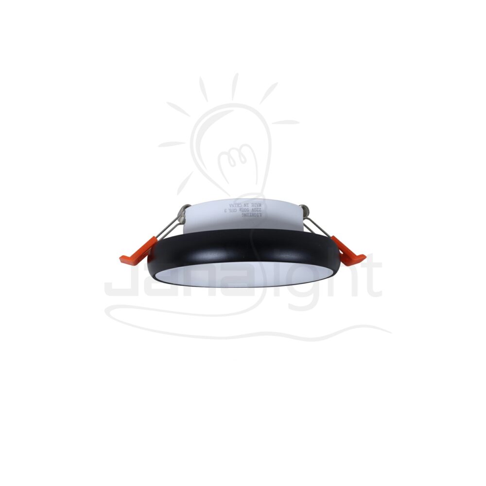 سبوت مدور فارغ معدن ابيض بإطار اسود Recessed round metal frame black and white spotlight