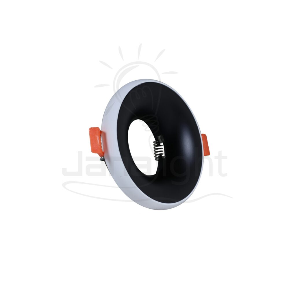 سبوت مدور فارغ معدن اسود بإطار ابيض Recessed round metal frame white and black spotlight