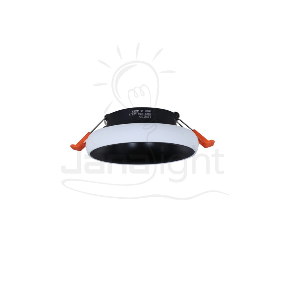 سبوت مدور فارغ معدن اسود بإطار ابيض Recessed round metal frame white and black spotlight