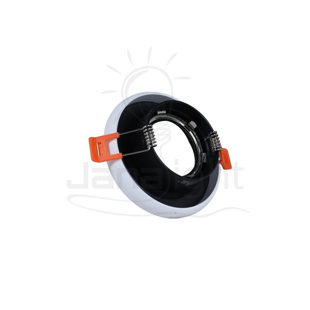 سبوت مدور فارغ معدن اسود بإطار ابيض Recessed round metal frame white and black spotlight