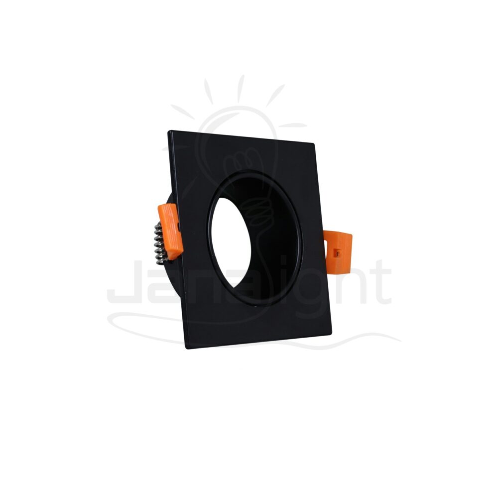 سبوت مربع فارغ معدن كونو اسود بأسود Recessed square metal frame black and black spotlight