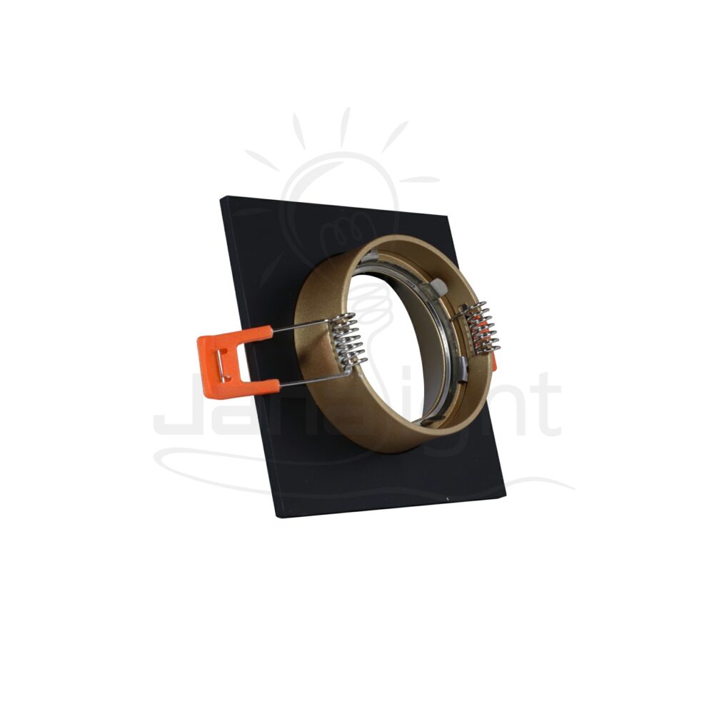 سبوت مدور فارغ معدن ذهبي بإطار اسود Recessed round metal frame black and gold spotlight