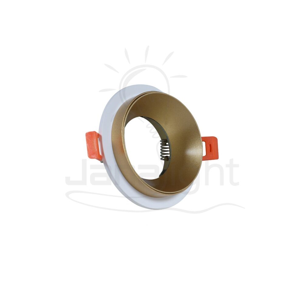 سبوت مدور فارغ معدن ذهبي بإطار ابيض Recessed round metal frame white and gold spotlight