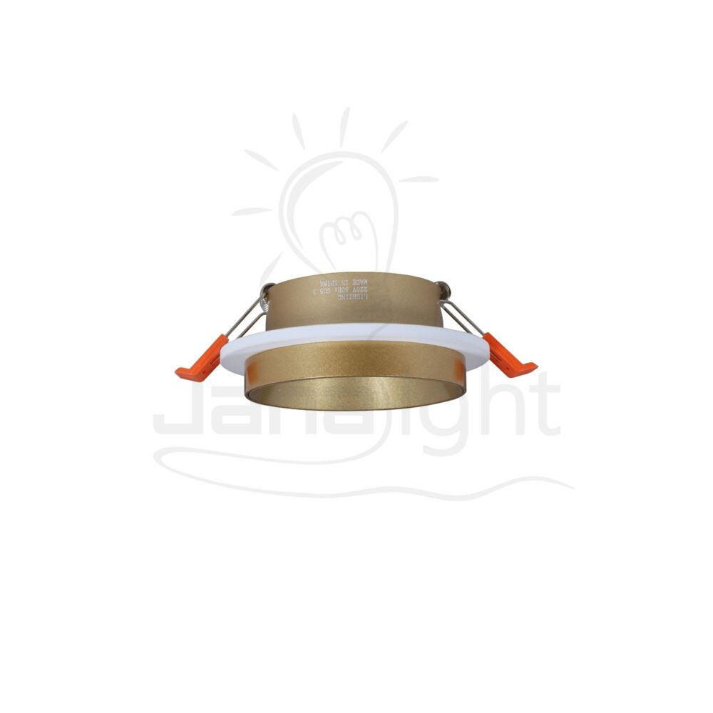 سبوت مدور فارغ معدن ذهبي بإطار ابيض Recessed round metal frame white and gold spotlight