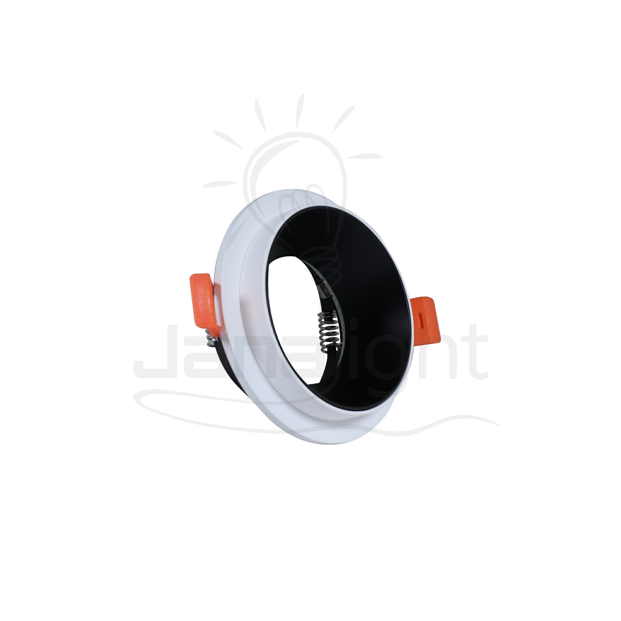 سبوت مدور فارغ معدن اسود بإطار ابيض Recessed round metal frame white and black spotlight