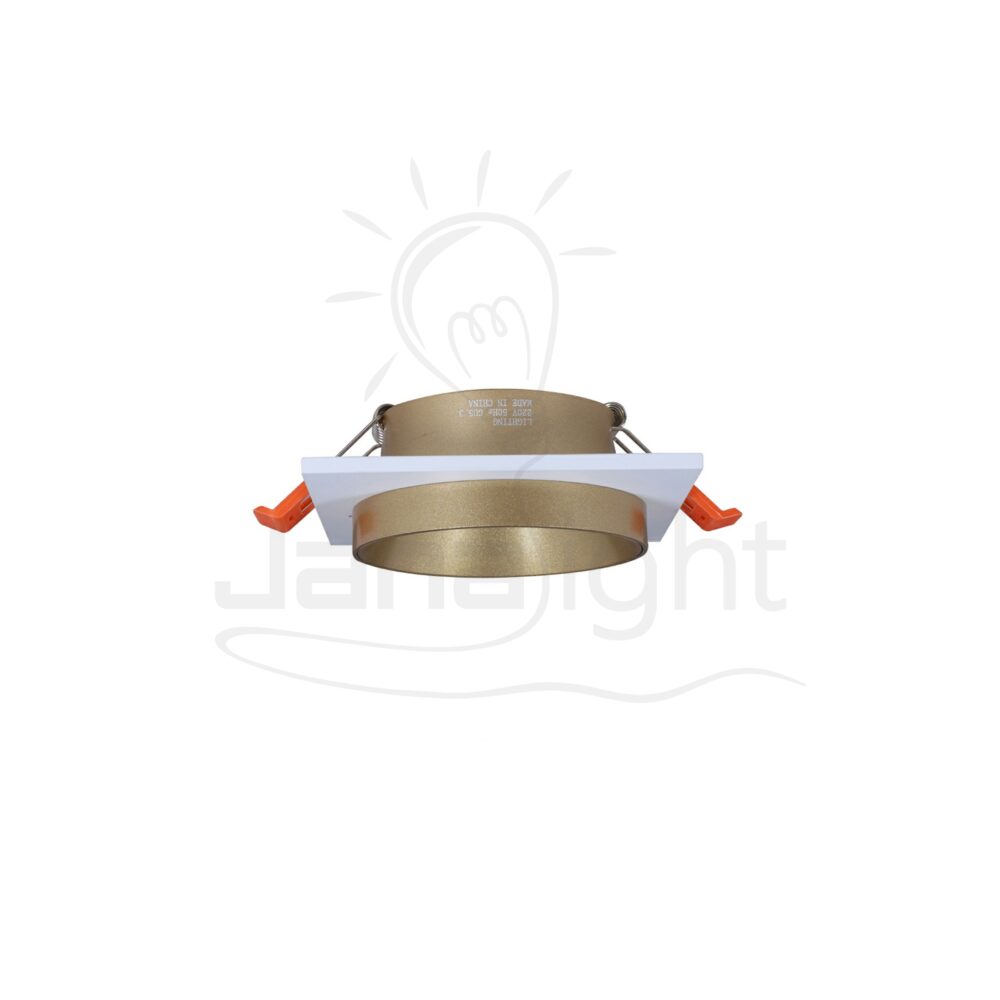 سبوت مربع فارغ معدن ذهبي بإطار ابيض Recessed square metal frame white and gold spotlight