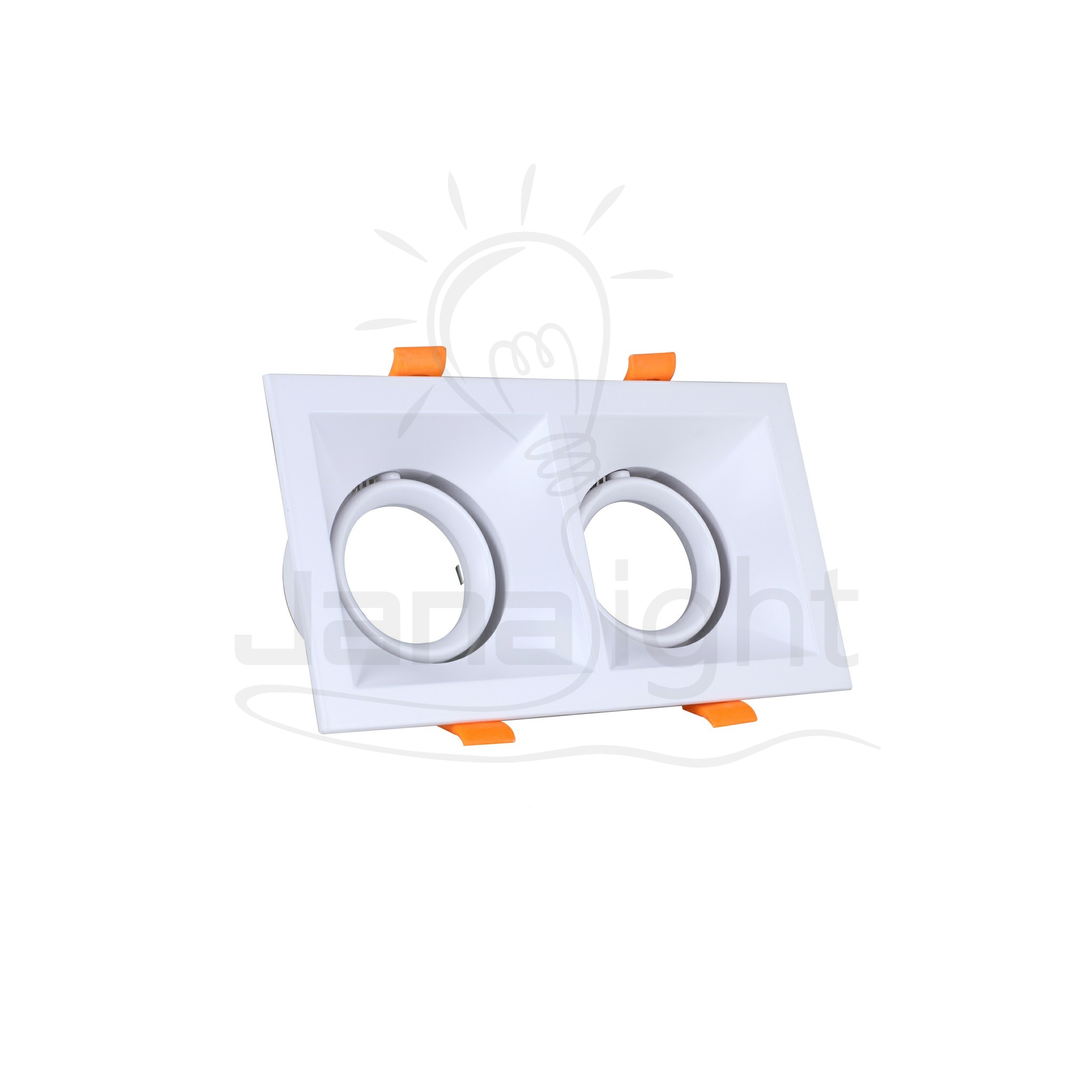 جسم سبوت 2 عين فارغ مسحوب متحرك مربع ابيض الومنيوم جنى لايت Spot body 2 eye blank pulled movable square white aluminum Jana Light