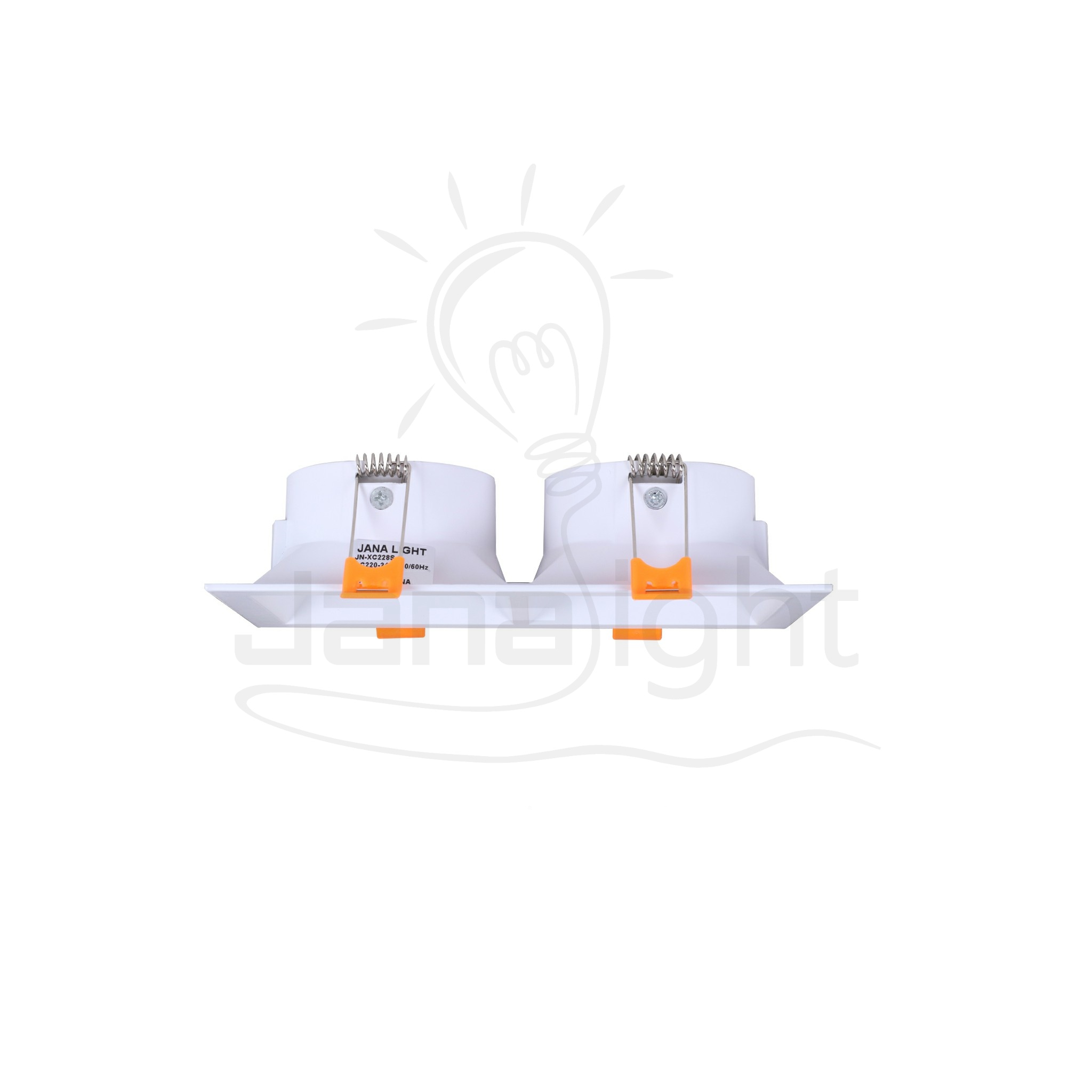جسم سبوت 2 عين فارغ مسحوب متحرك مربع ابيض الومنيوم جنى لايت Spot body 2 eye blank pulled movable square white aluminum Jana Light