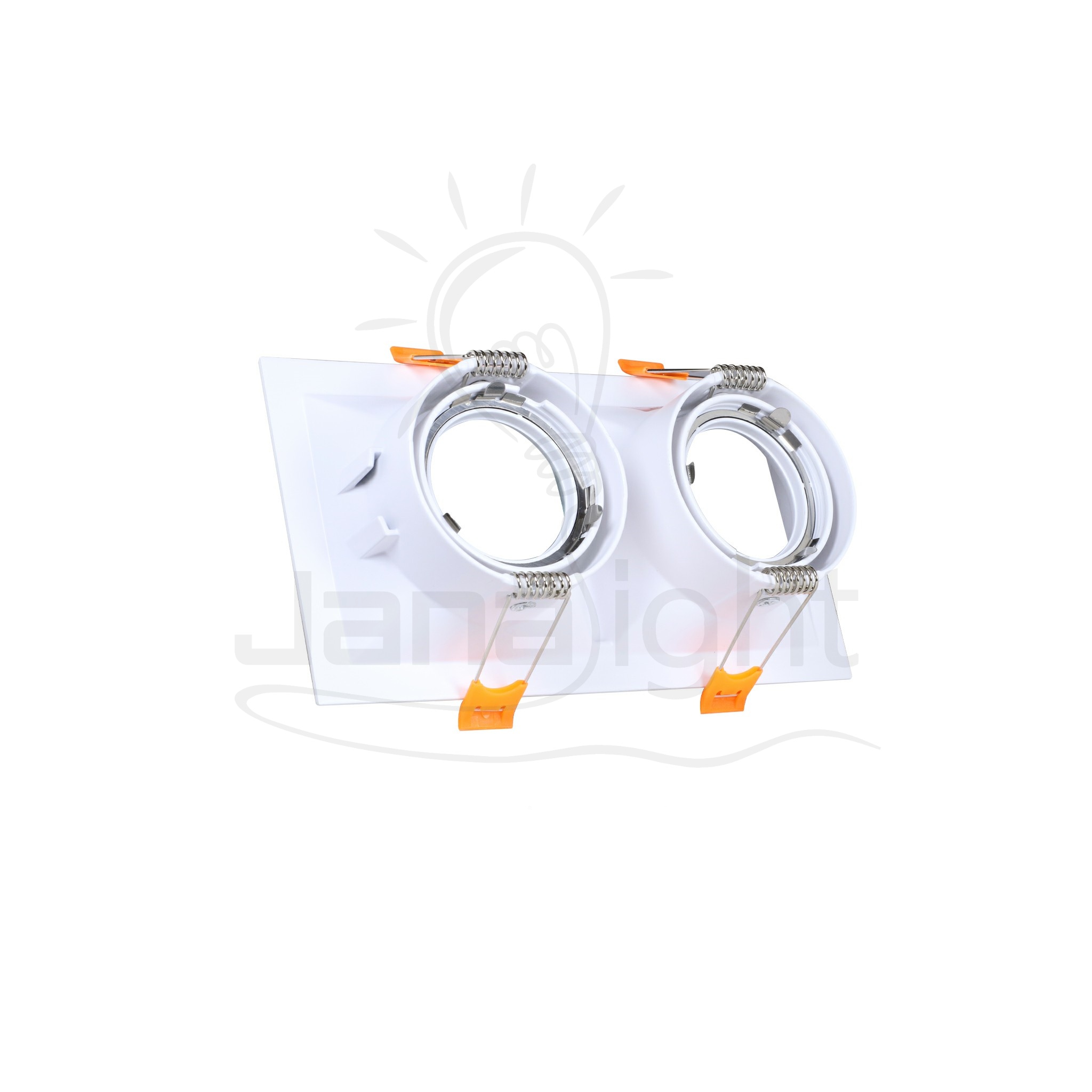 جسم سبوت 2 عين فارغ مسحوب متحرك مربع ابيض الومنيوم جنى لايت Spot body 2 eye blank pulled movable square white aluminum Jana Light