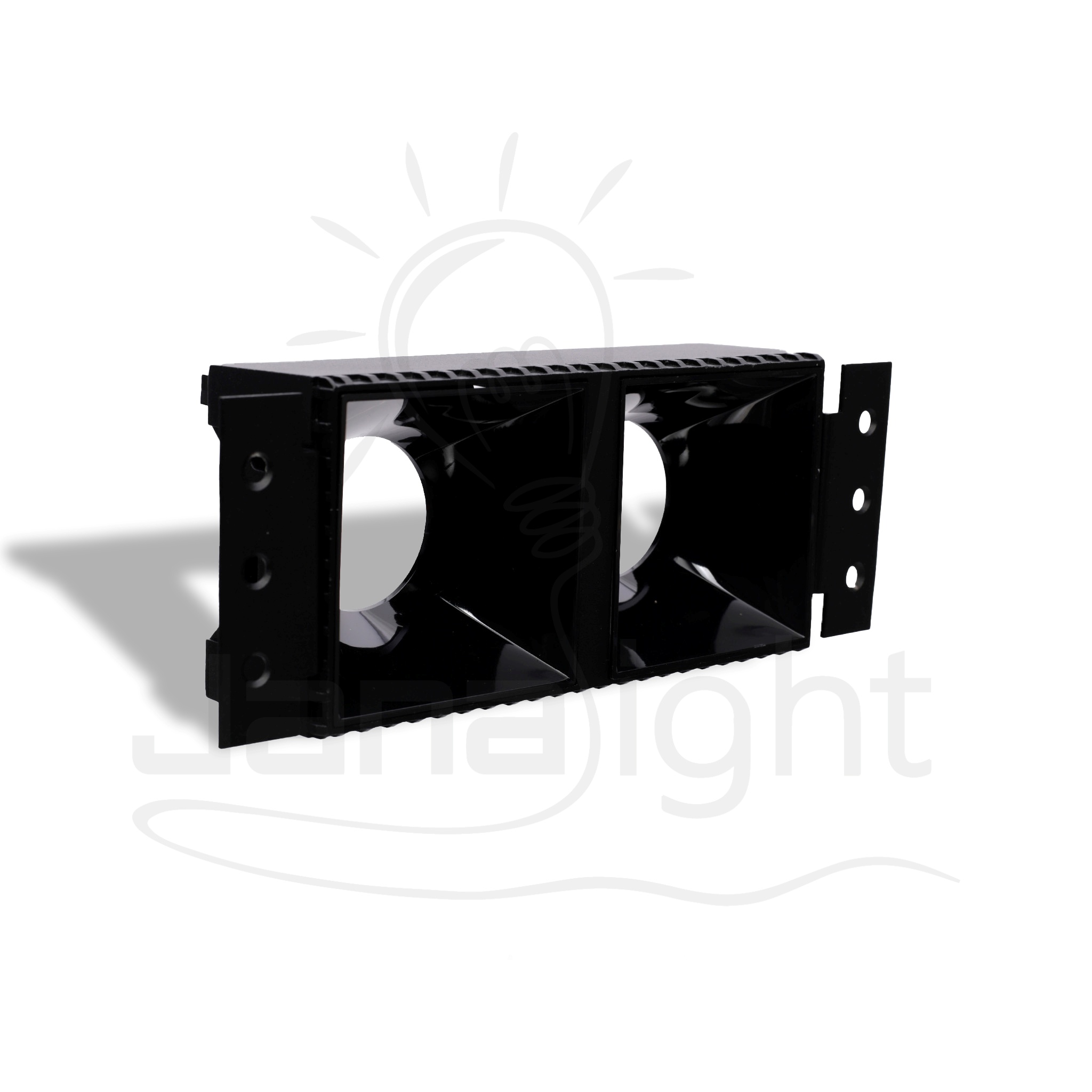سبوت فارغ فرملس 2 عين مربع كونو اسود Blank frameless 2-eye square cone black spotlight