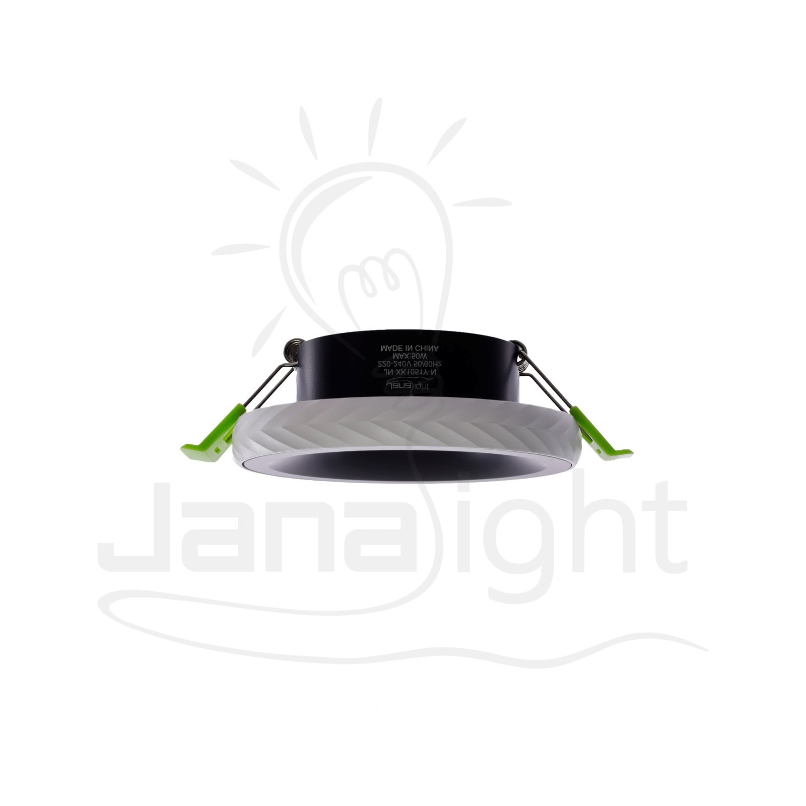 سبوت فارغ 7.5سم كونو اسود مط اطار ابيض جنى لايت Jn-Xk1051Y-N Blank Spotlight 7.5Cm Cono Black Matte White Frame Jana Light Jn-Xk1051Y-N
