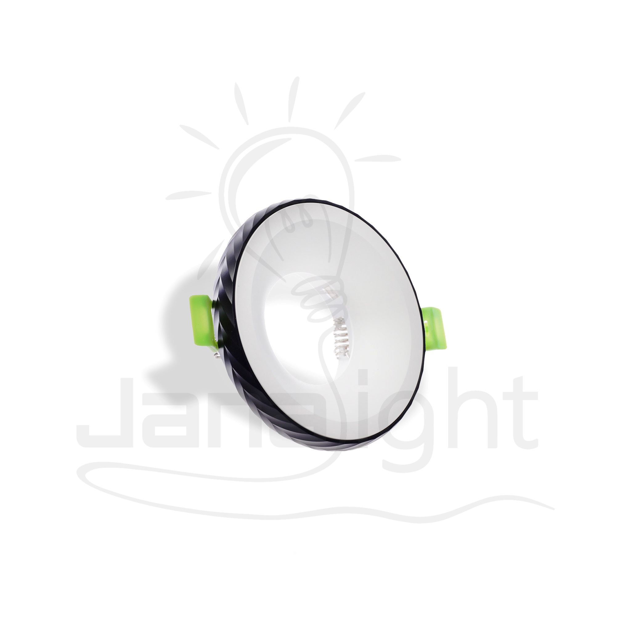سبوت فارغ 7.5سم كونو ابيض مط اطار اسود جنى لايت JN-XK1051Y-N Blank Spotlight 7.5cm Cono White Matte Black Frame Jana Light JN-XK1051Y-N