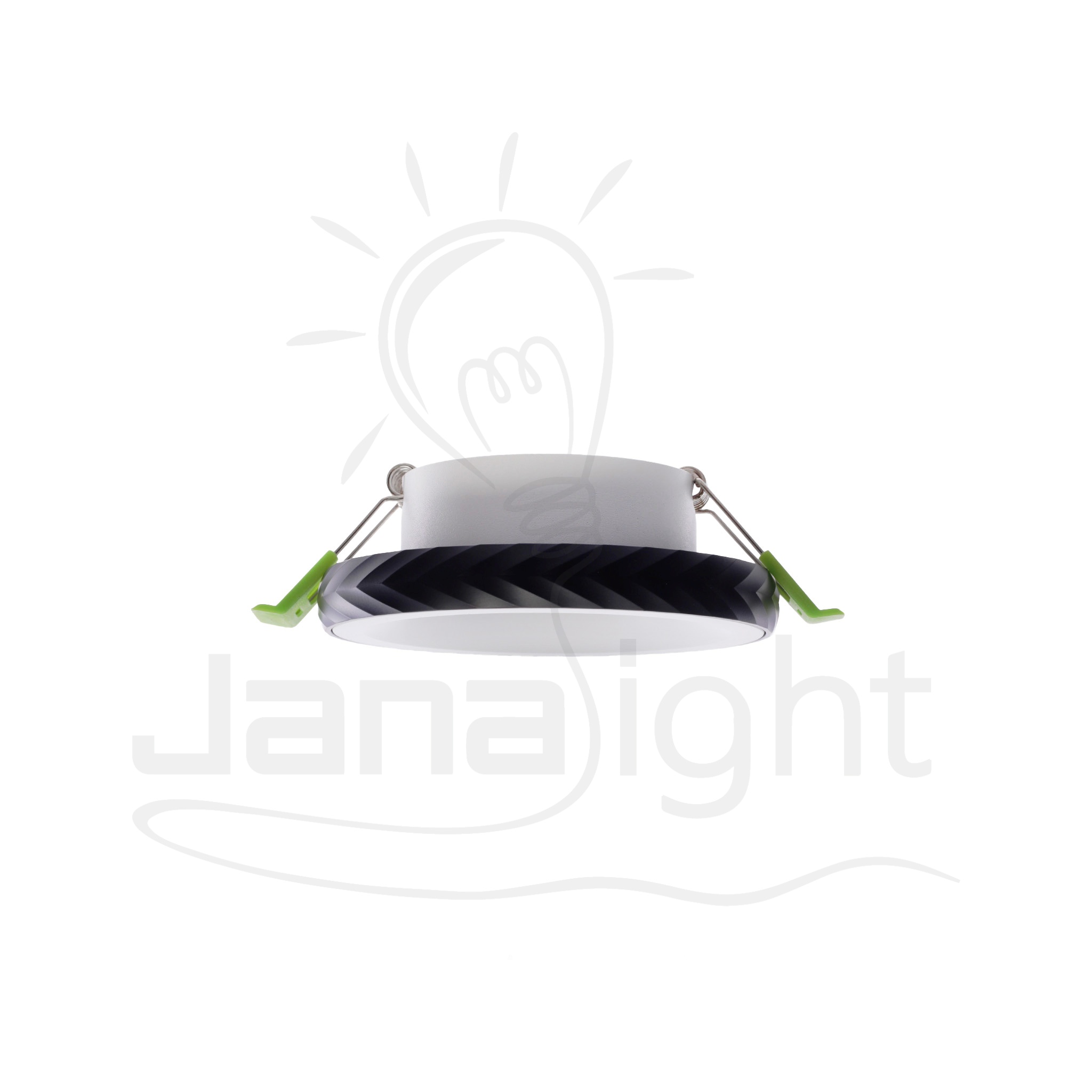 سبوت فارغ 7.5سم كونو ابيض مط اطار اسود جنى لايت JN-XK1051Y-N Blank Spotlight 7.5cm Cono White Matte Black Frame Jana Light JN-XK1051Y-N
