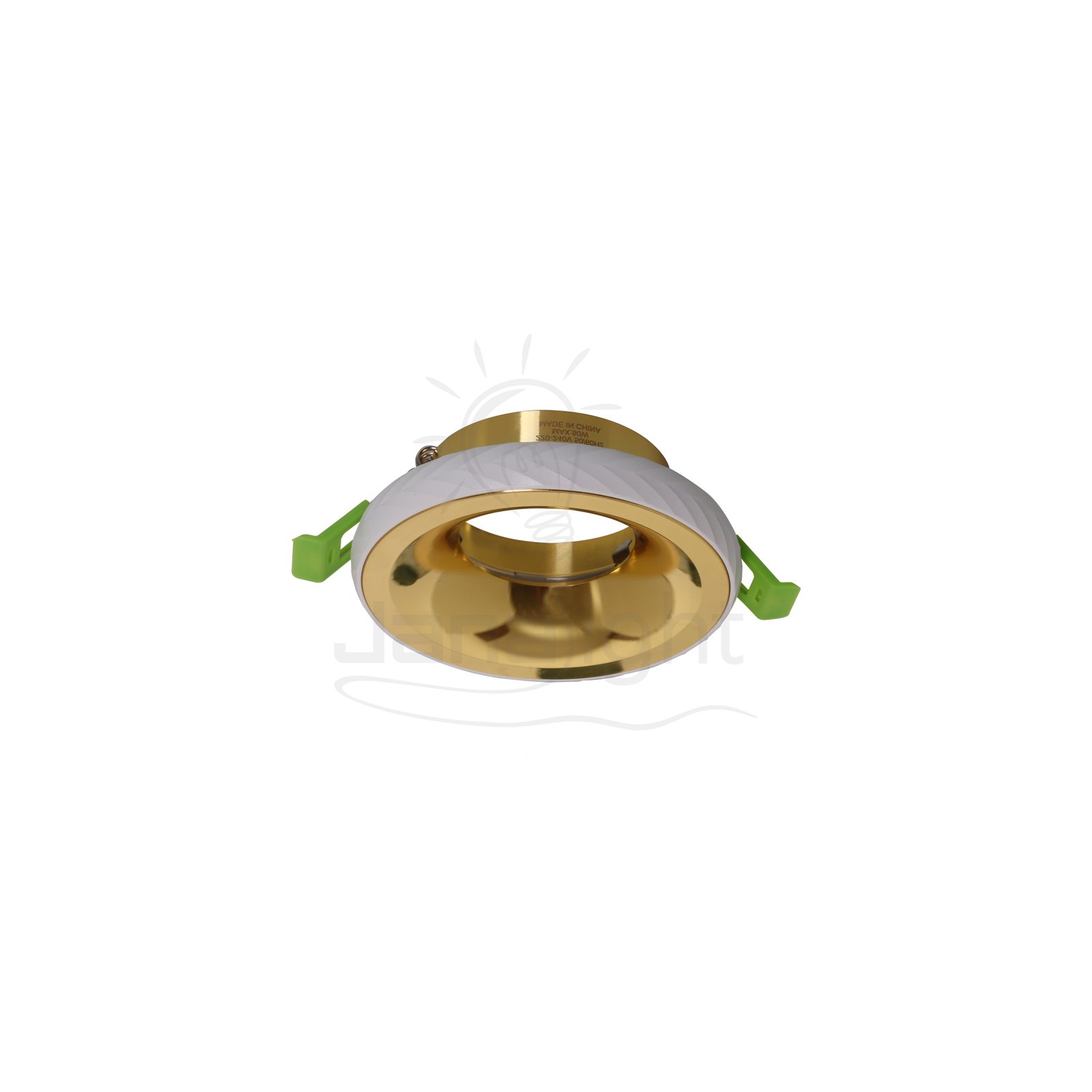 سبوت فارغ 7.5 سم كونو ذهبي لامع اطار ابيض جنى لايت JN-XK1051Y-N Empty Spot Light 7.5cm Cone Glossy Gold
