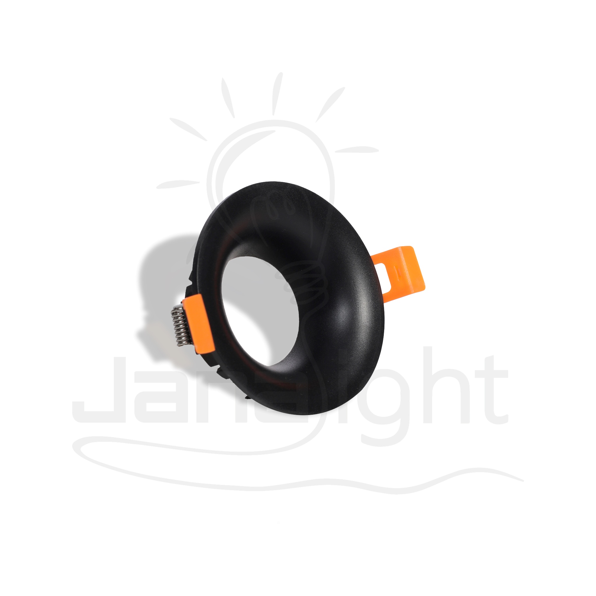 سبوت لايت فارغ مدور مجوف اسود معدن جنى لايت Empty round hollow black plastic spotlight