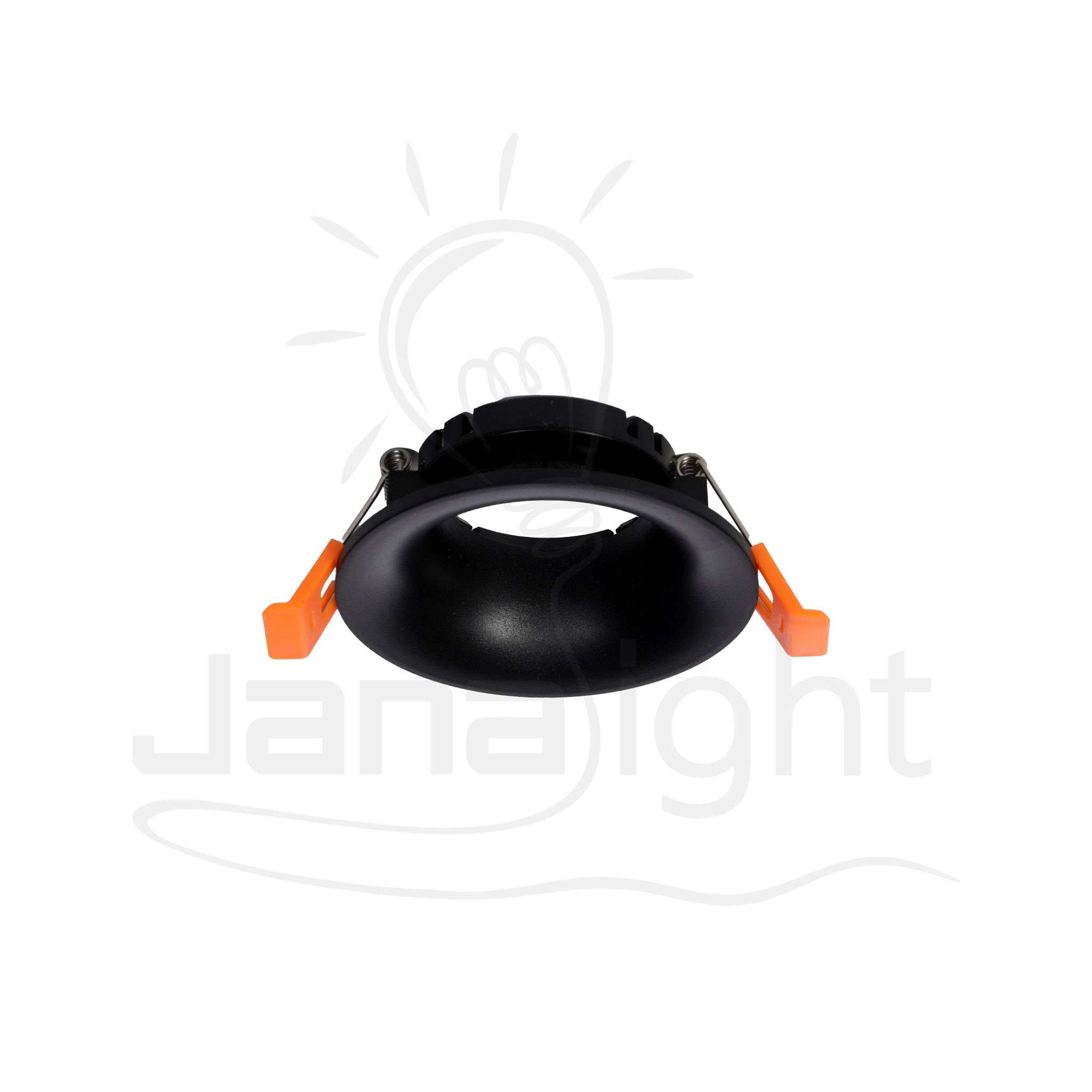 سبوت لايت فارغ مدور مجوف اسود بلاستيك جنى لايت Empty round hollow black plastic spotlight
