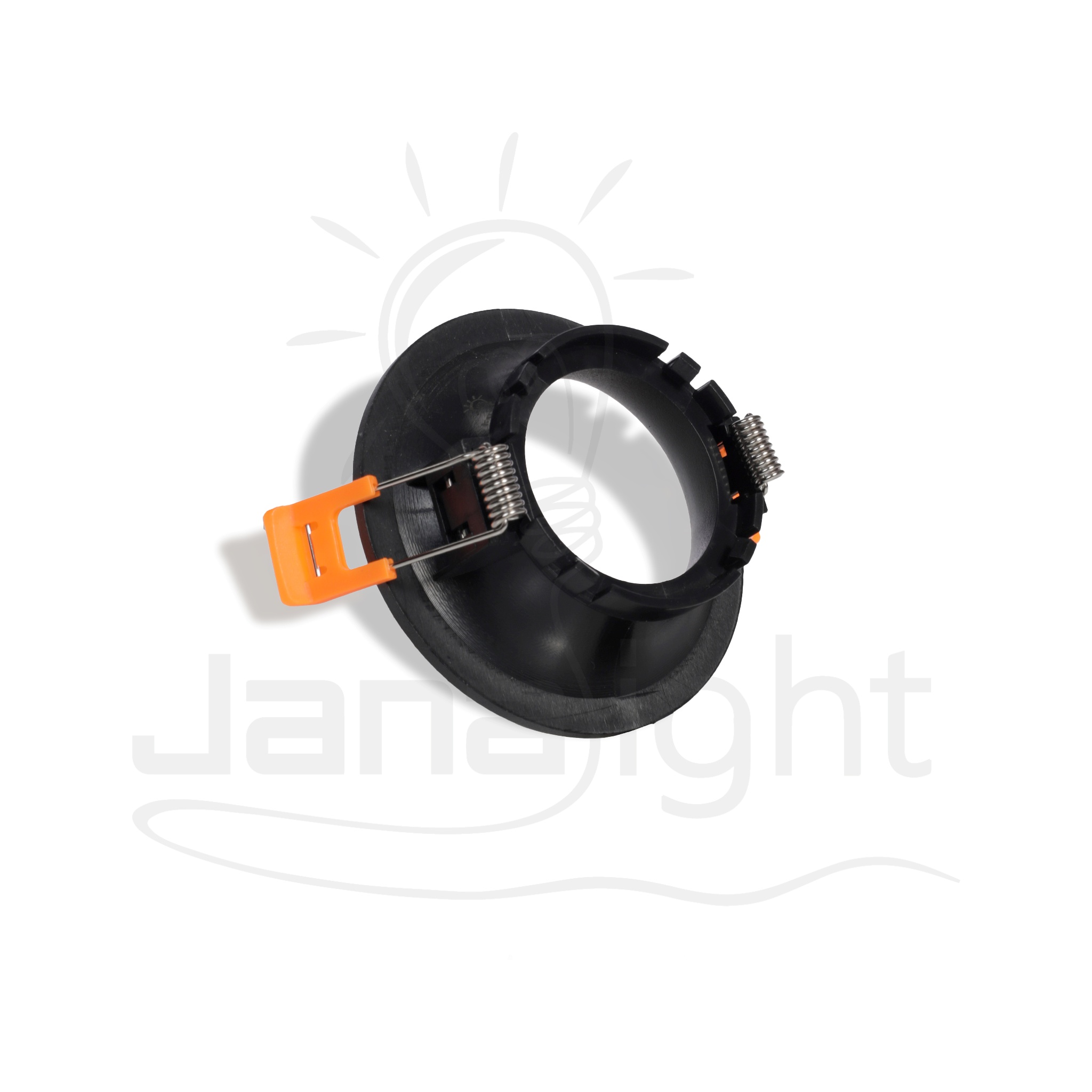سبوت لايت فارغ مدور مجوف اسود بلاستيك جنى لايت Empty round hollow black plastic spotlight
