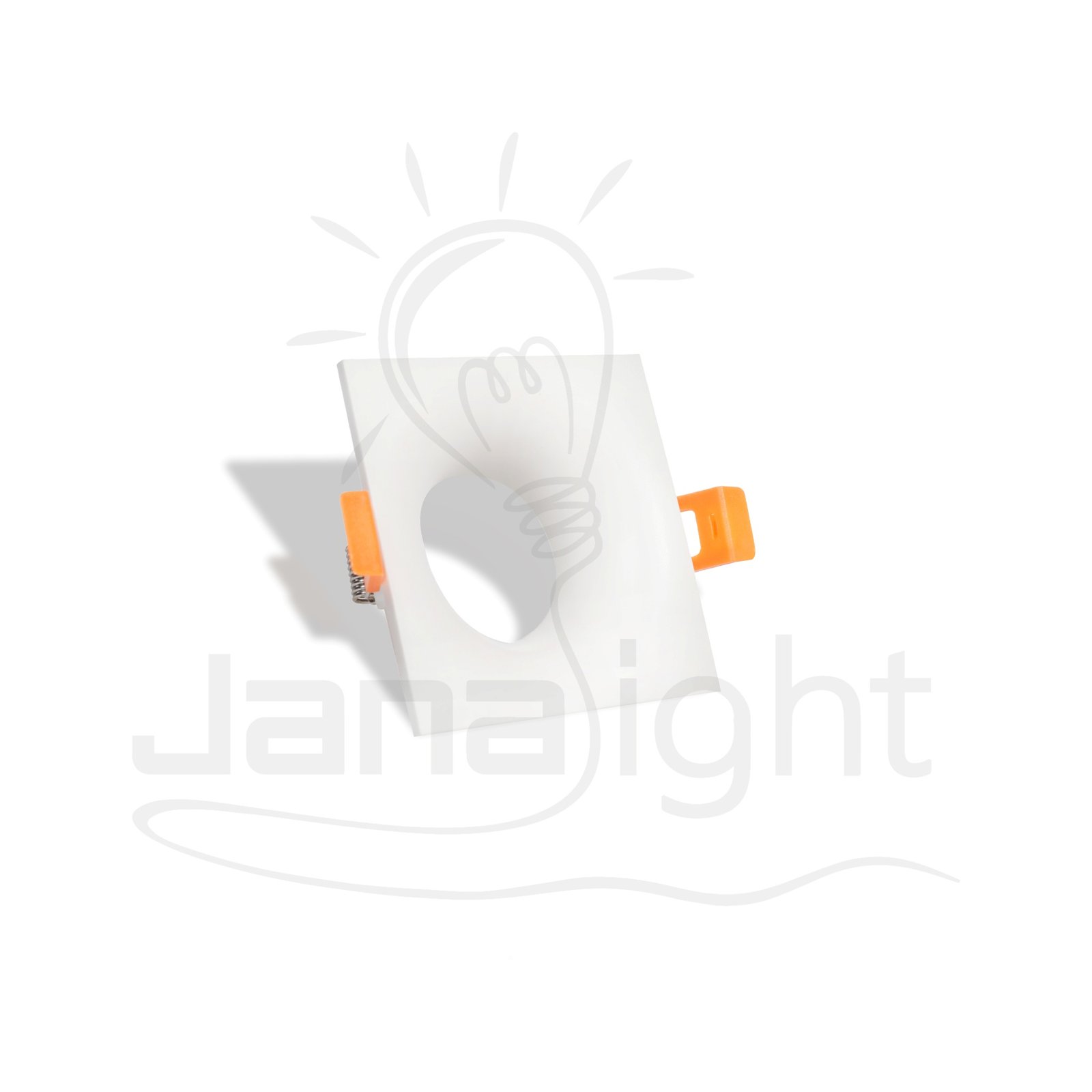 سبوت لايت فارغ مربع مجوف ابيض بلاستك جنى لايت Empty square hollow white plastic spotlight