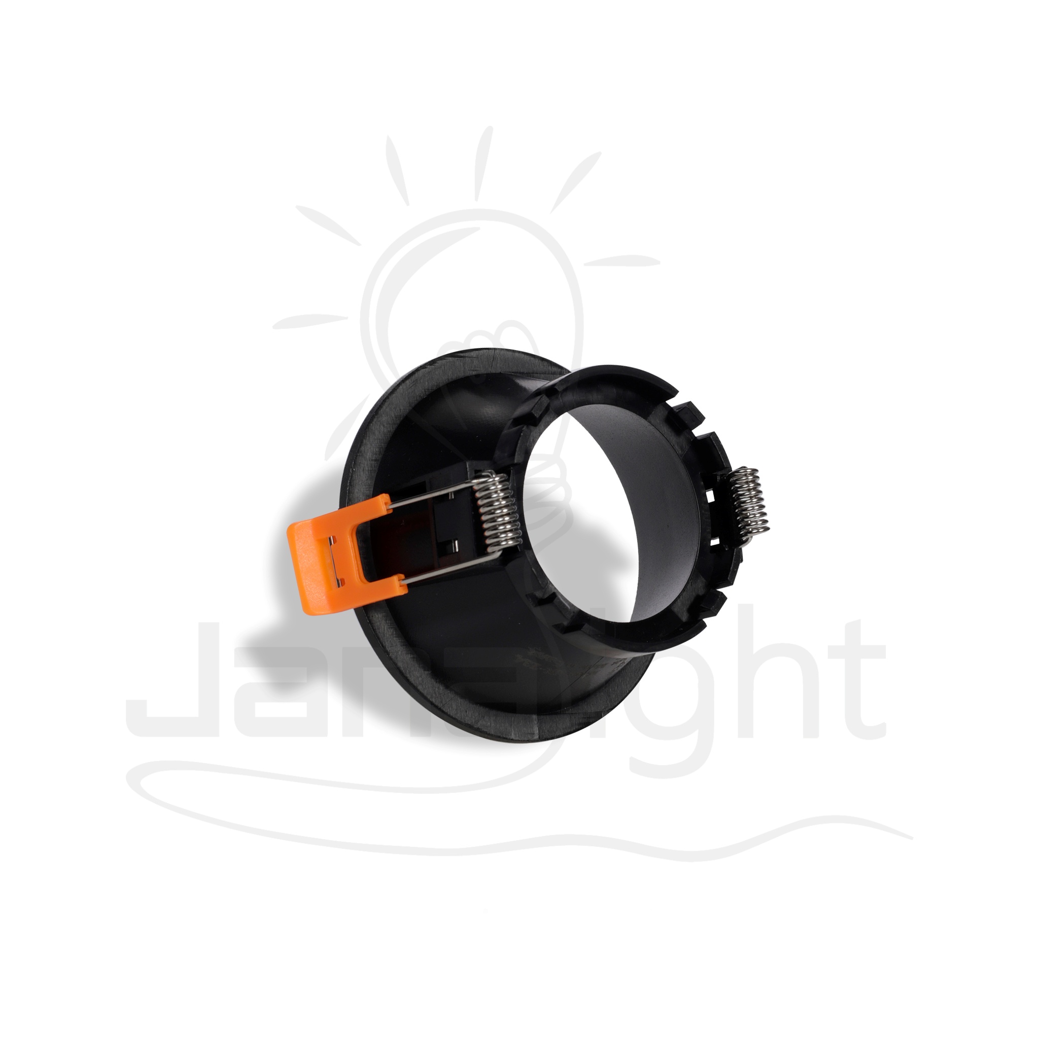 سبوت لايت فارغ مسحوب مدور ثابت اسود بلاستيك جنى لايت Spotlight empty drawn round fixed black plastic Jana Light