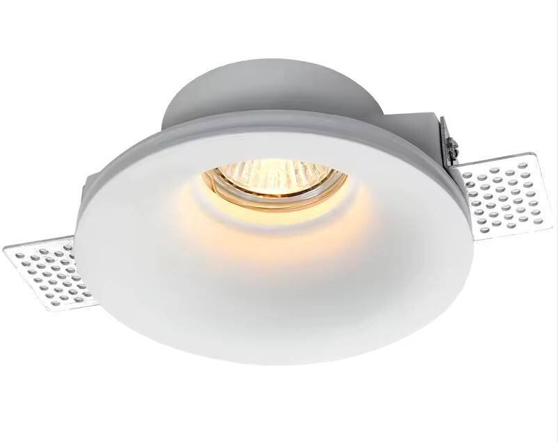 سبوت فارغ وش 13 سم جبس فرملس مدور مجوف ابيض SGL001R Frameless Round Recessed Gypsum Trimless Empty Spotlight Face 13 cm White SGL001R