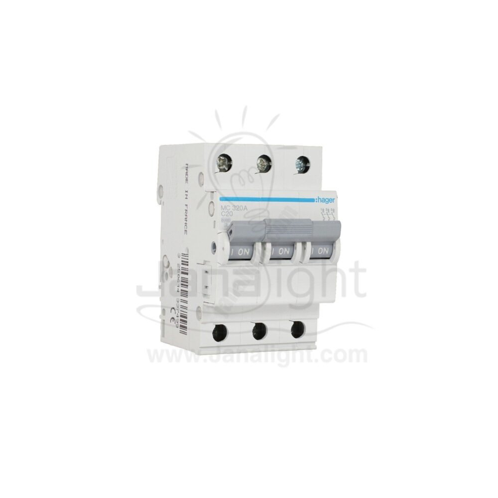 مفتاح هاجر 20 امبير ثلاثي 6 كيلو hager, circuit breaker, 3 pole, 6K, 20 amp