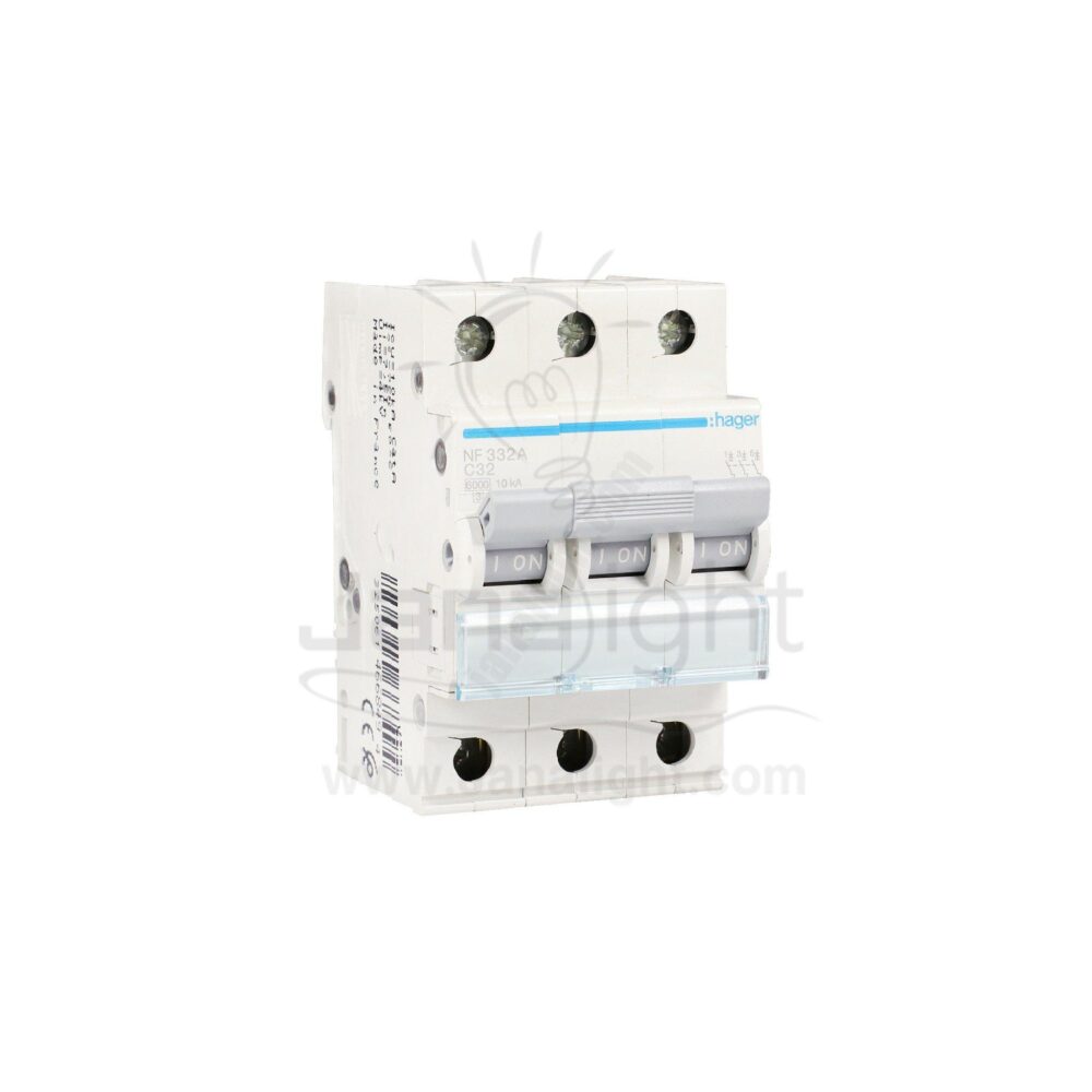 مفتاح هاجر 32 امبير ثلاثي 10 كيلو hager, circuit breaker 3pole,10KA, 32 amp