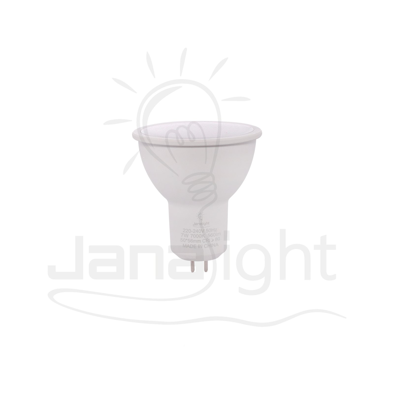 لمبة كاسة سبوت 7 وات جسم ابيض ابيض مسنفرة جنى لايت ضمان 5 سنوات Ultra LED Spotlight Cup 7W White Body Frosted – White – 5-Year Warranty