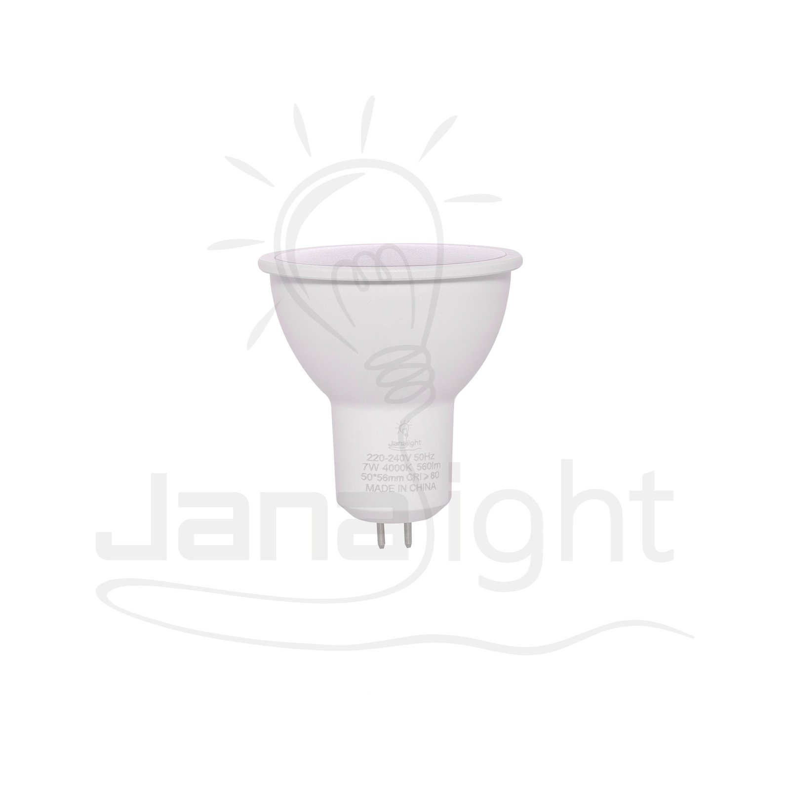 لمبة كاسة سبوت 7 وات جسم ابيض كول مسنفرة جنى لايت ضمان 5 سنوات Ultra LED Spotlight Cup 7W White Body Frosted – Cool White – 5-Year Warranty