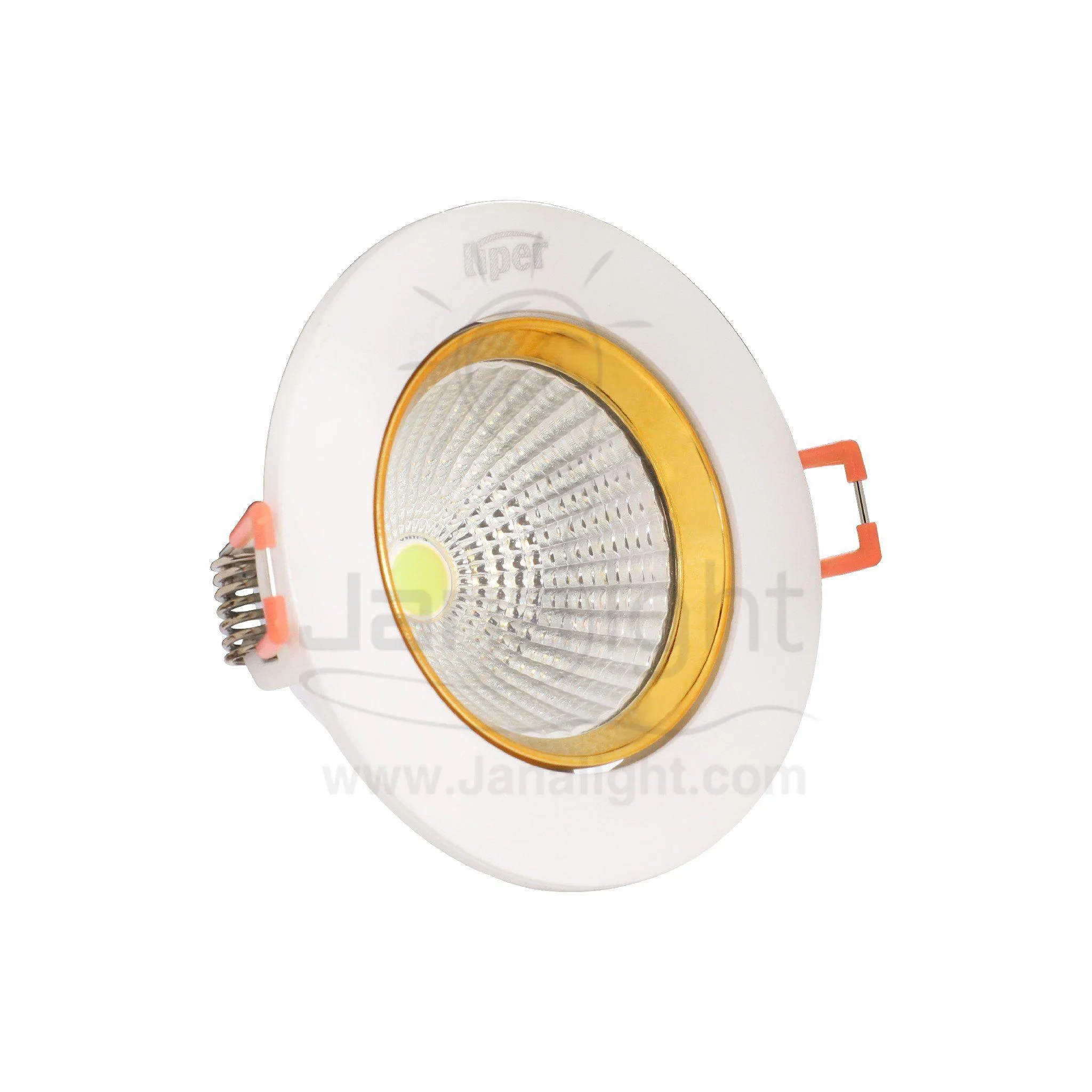 سبوت لايت مدور Cob 3 وات متحرك ابيض حلق ذهبي Liper Pivoting Recessed Round Gold Body Color Spotlight 3 Watt 9 Cm