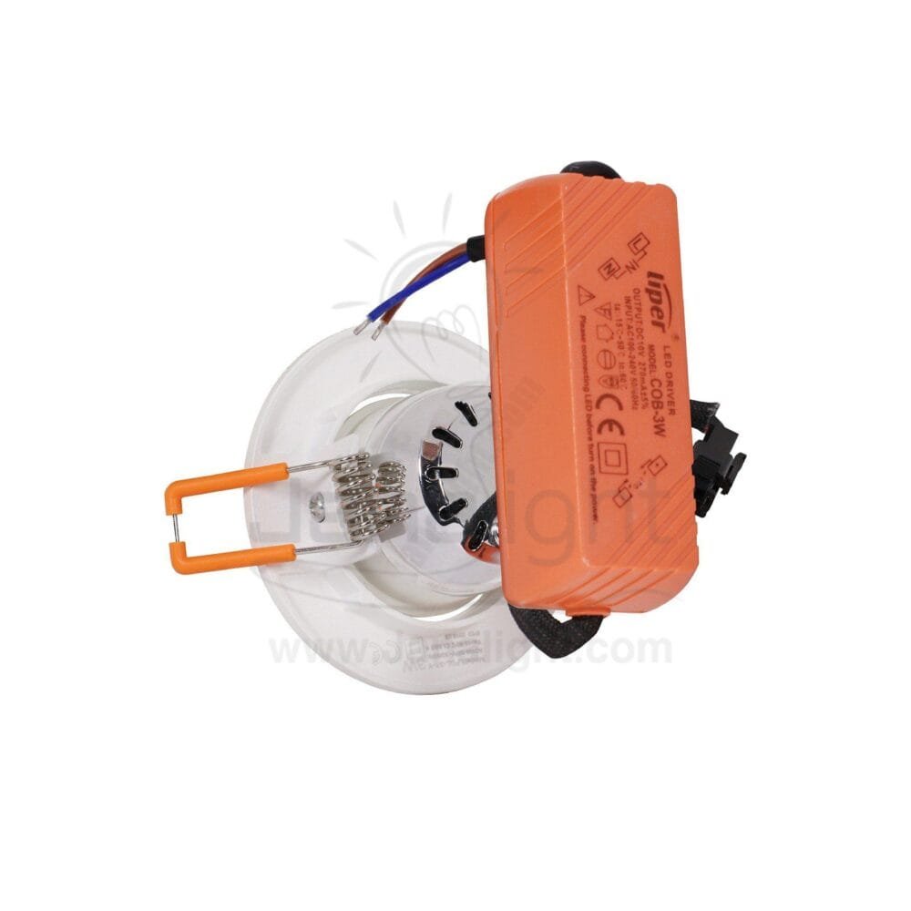 سبوت لايت COB مدور 3 وات 5سم وورم LIPER pivoting recessed white round cob spotlight 3 watt 5 cm