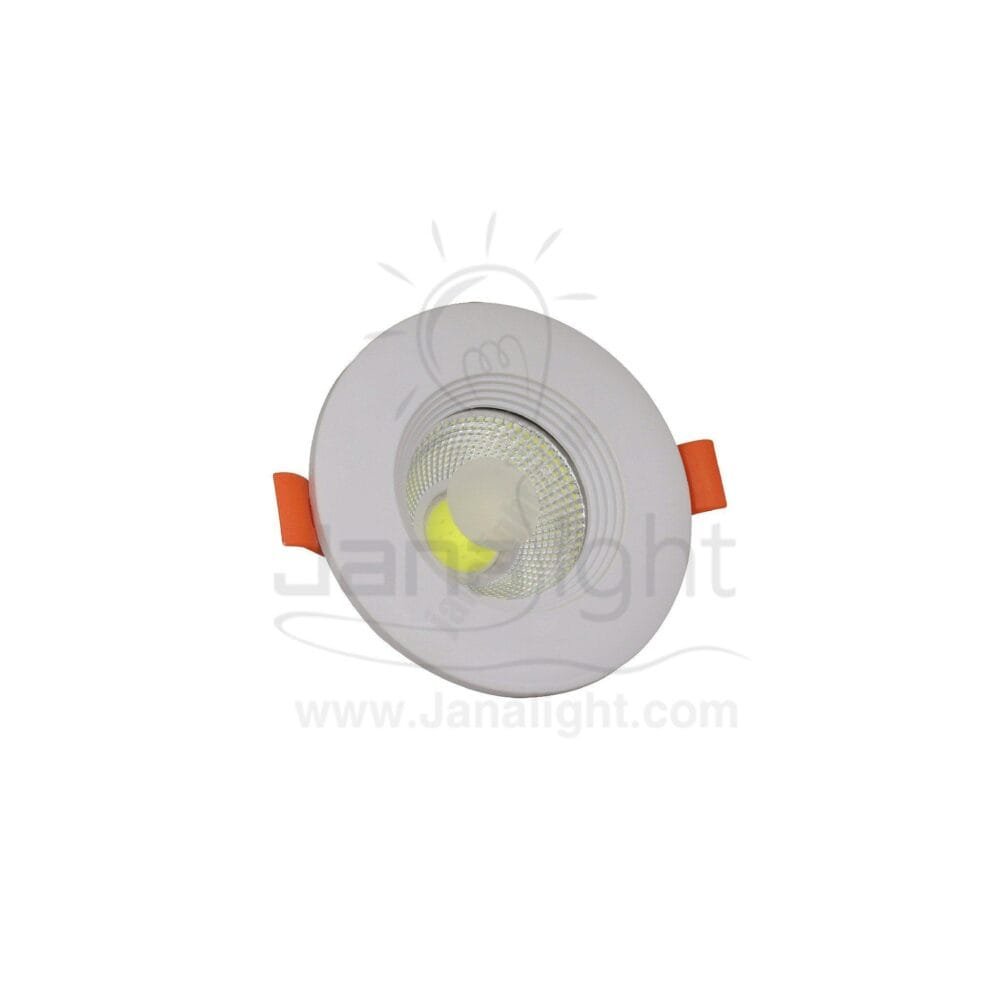 كشاف 7 وات كومبكت ابيض حلق ابيض جنى لايت white 7 watt compact downlight