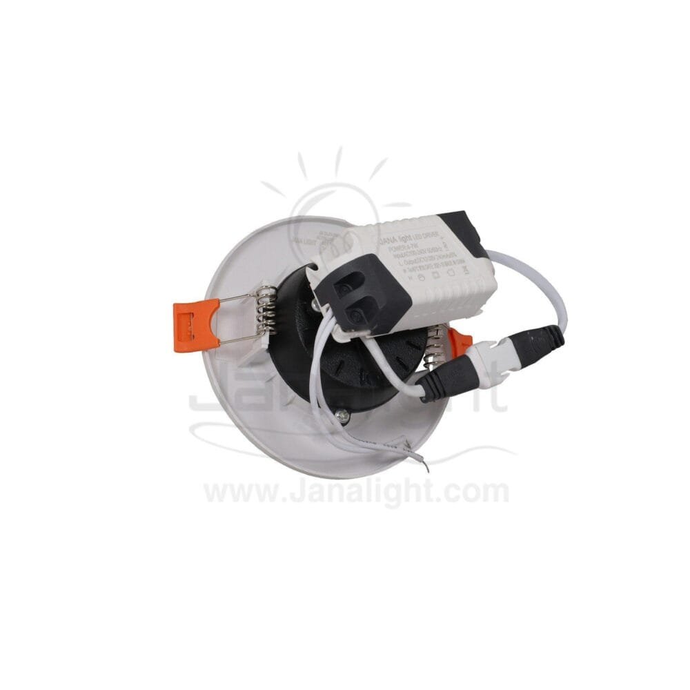 كشاف 7 وات كومبكت ابيض حلق ابيض جنى لايت white 7 watt compact downlight