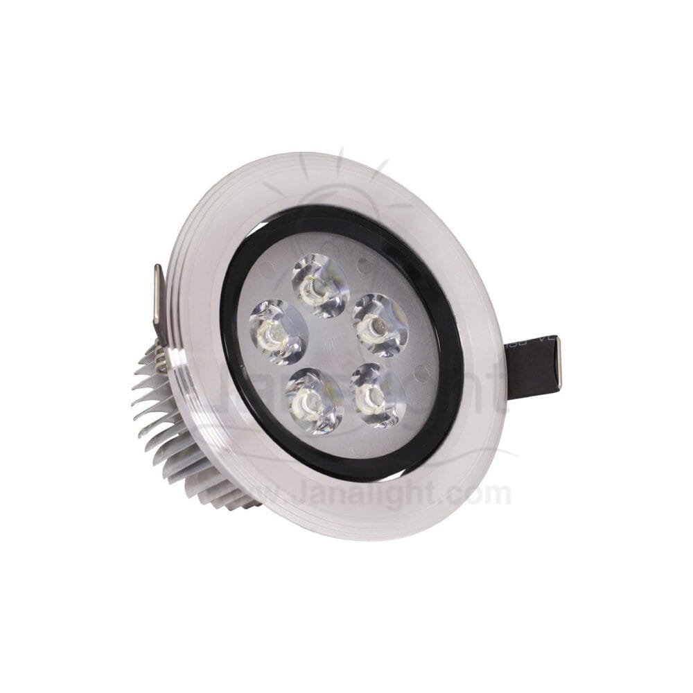 سبوت لايت دائري 5 وات ابيض فضي اسود spotlight 5 watt silver white
