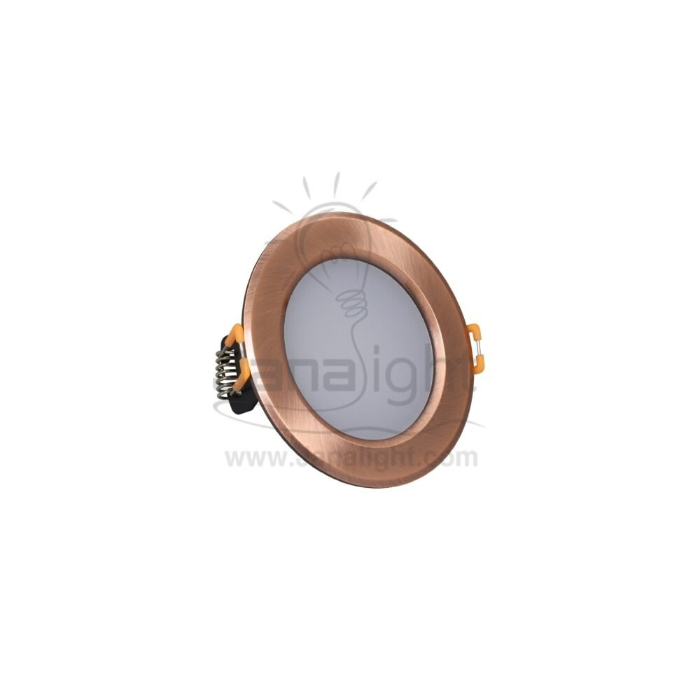 سبوت 5 وات لد نيكل نحاسي ابيض fixed round recessed copper spotlight 5 watt