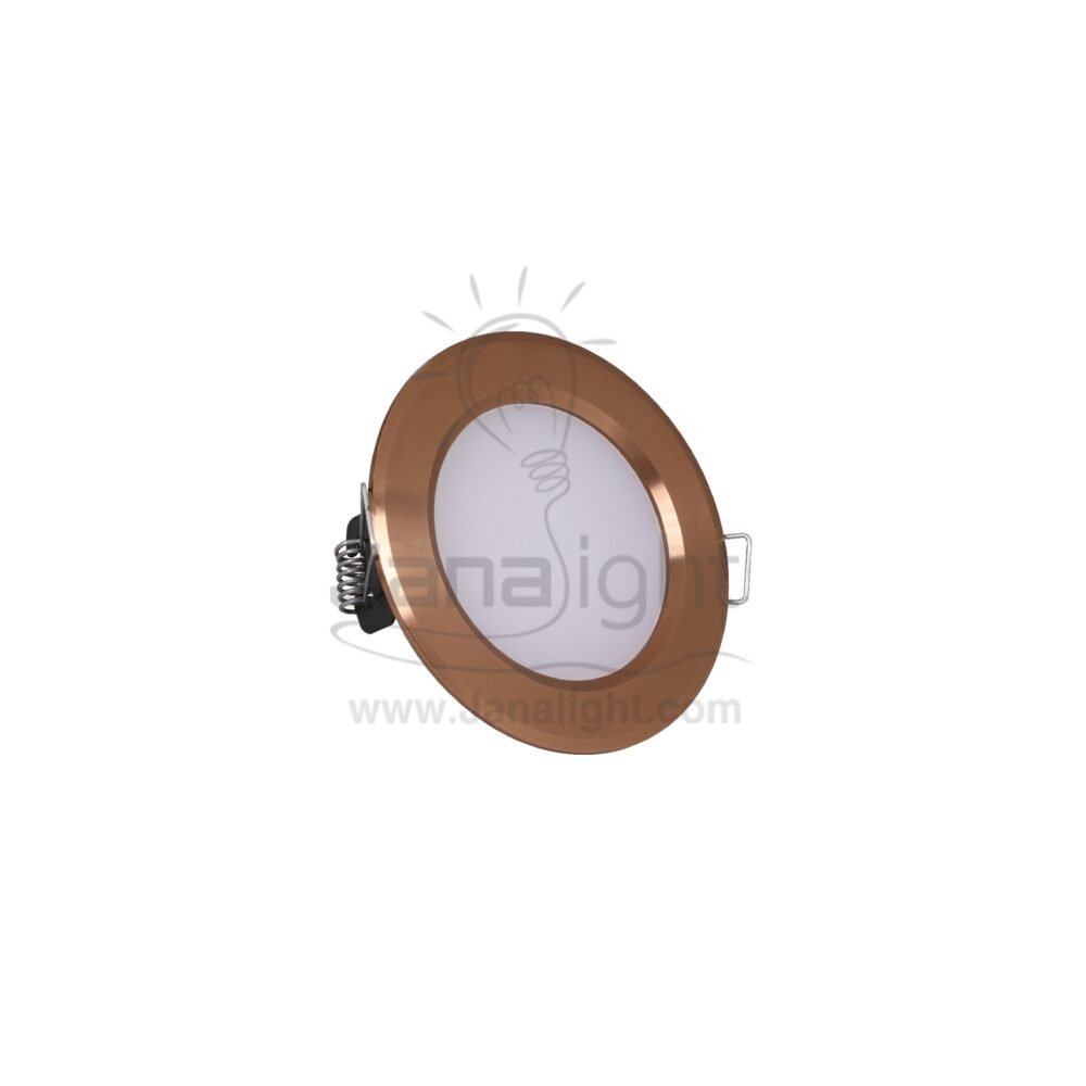 سبوت 5 وات لد نيكل بني ابيض fixed round recessed brown spotlight 5 watt