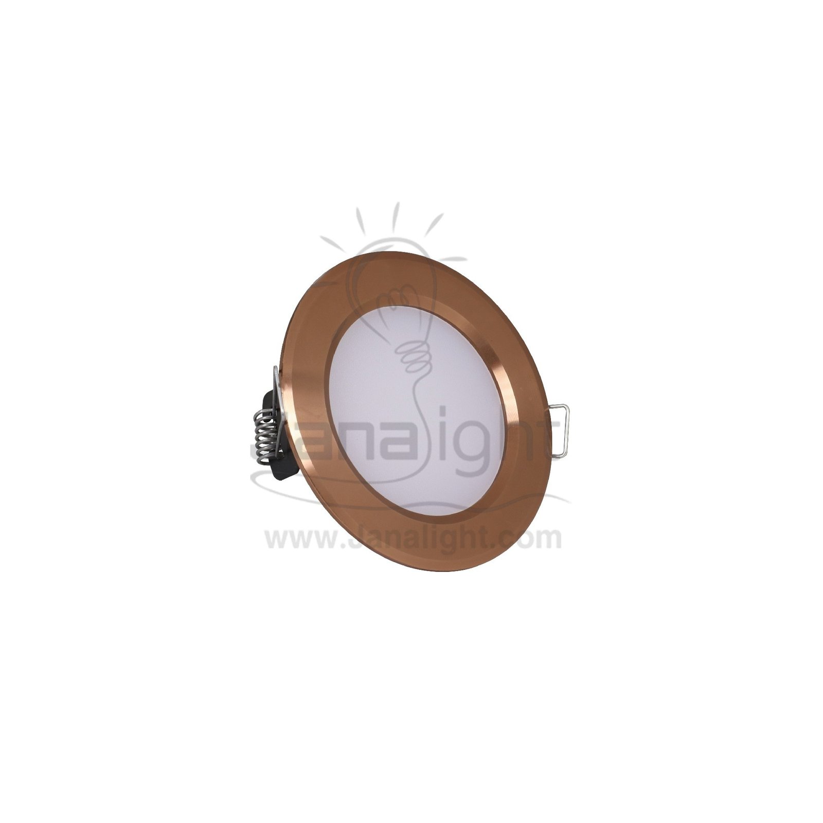 سبوت 5 وات لد نيكل بني ابيض fixed round recessed brown spotlight 5 watt