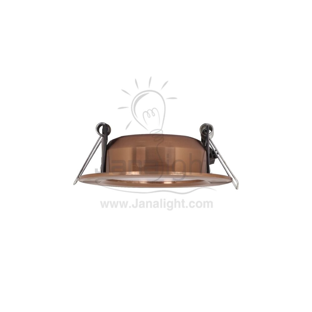 سبوت 5 وات لد نيكل بني ابيض fixed round recessed brown spotlight 5 watt