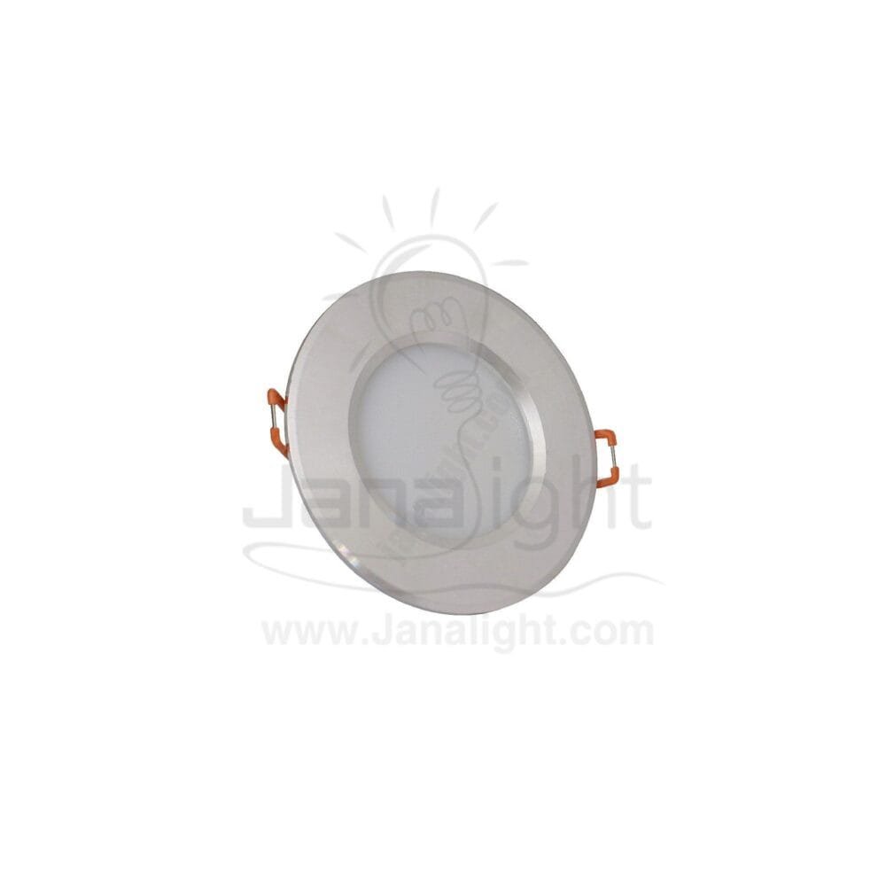 سبوت 5 وات لد نيكل فضي عريض وورم fixed round recessed silver spotlight 5 watt