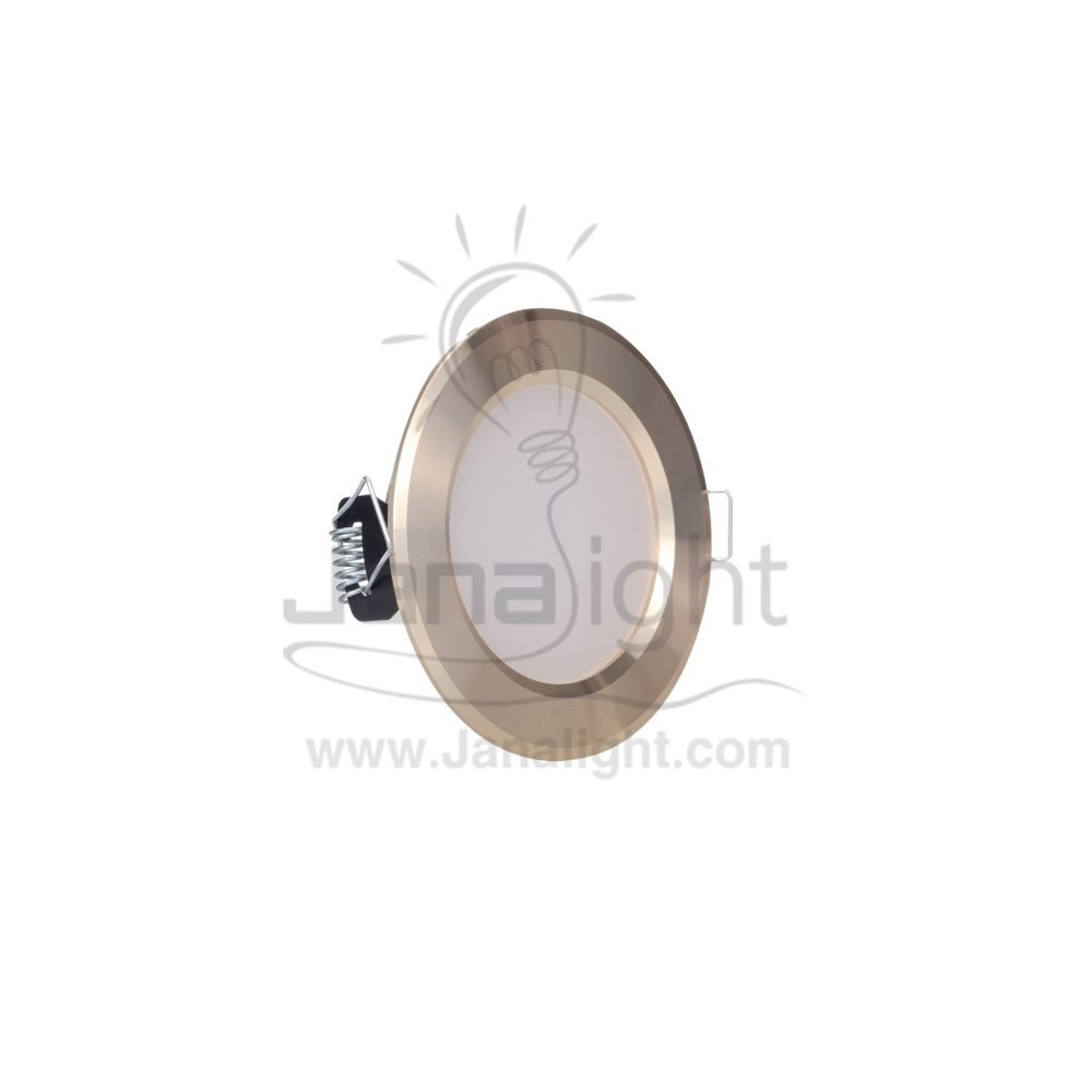 سبوت 5 وات لد نيكل ذهبي ابيض fixed round recessed gold spotlight 5 watt 10323073(1)