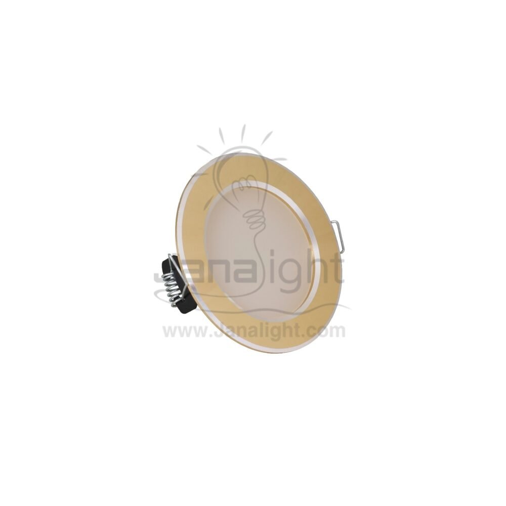 سبوت 5 وات لد نيكل ذهبي اطار فضي ابيض fixed round recessed gold silver spotlight 5 watt