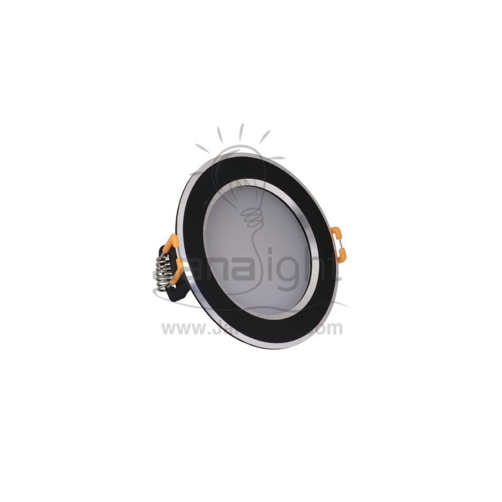 سبوت 5 وات لد نيكل اسود اطار فضي وورم fixed round recessed black silver spotlight 5 watt