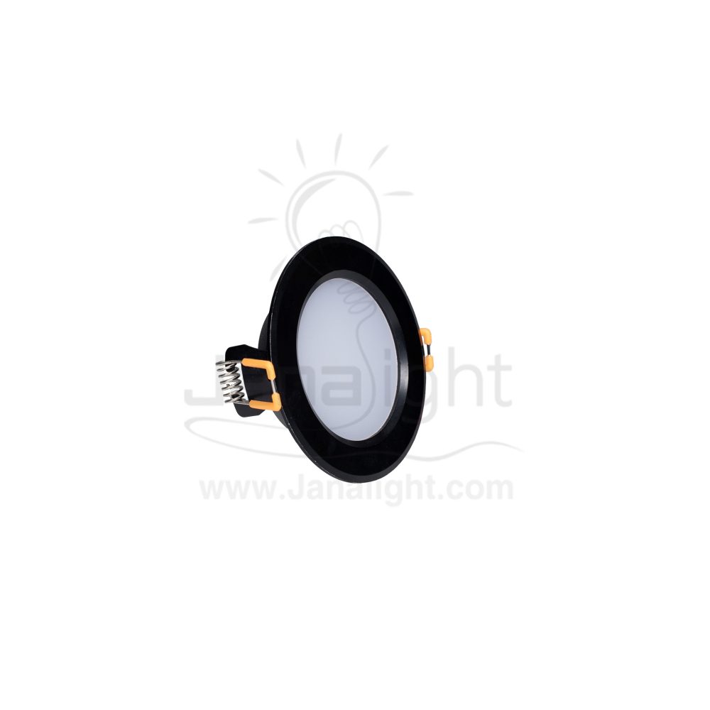 سبوت 5 وات لد نيكل اسود ابيض fixed round recessed black spotlight 5 watt 10323076 (1)