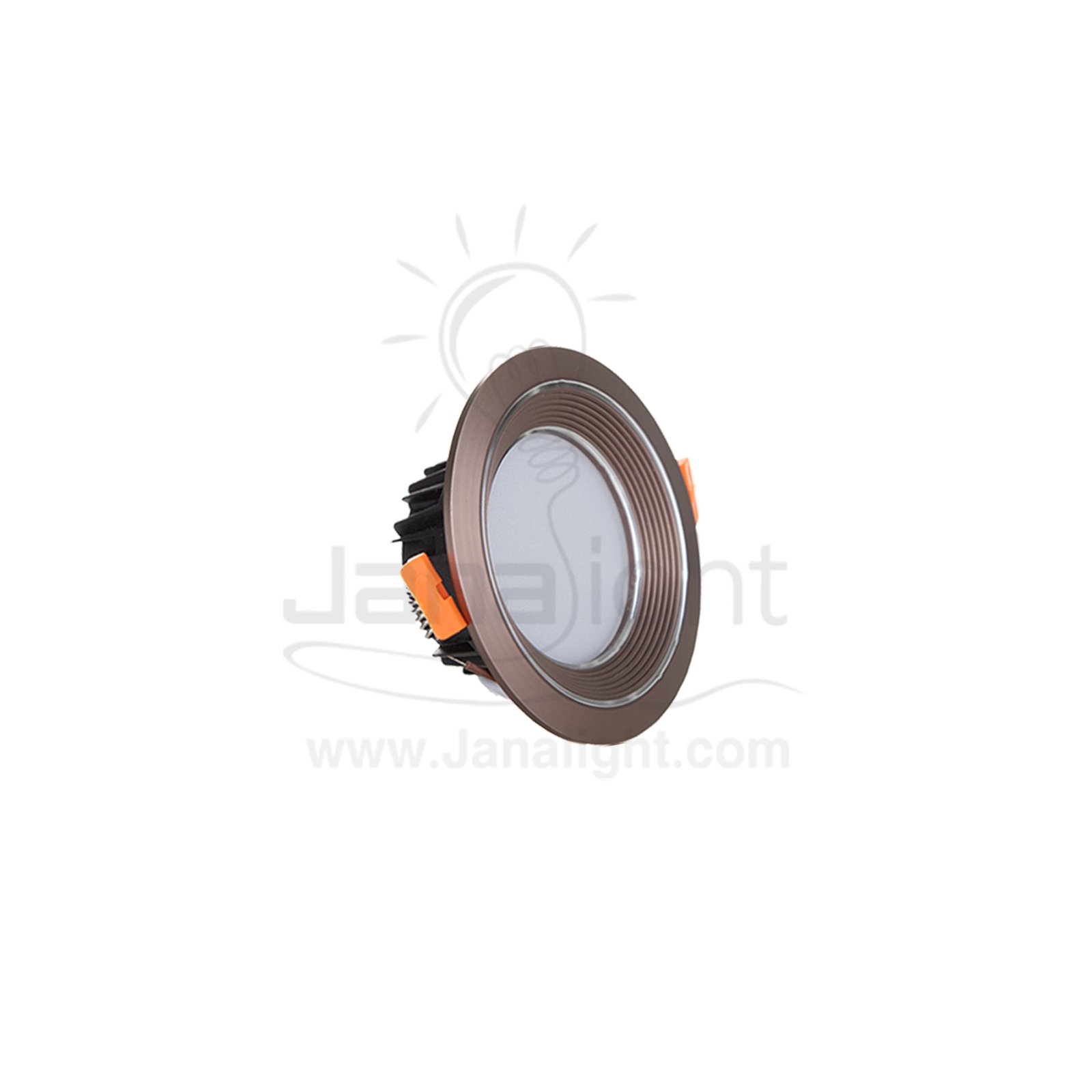سبوت 5 وات لد نيكل SMD بني مط ابيض Fixed round recessed smd brown spotlight 5 watt