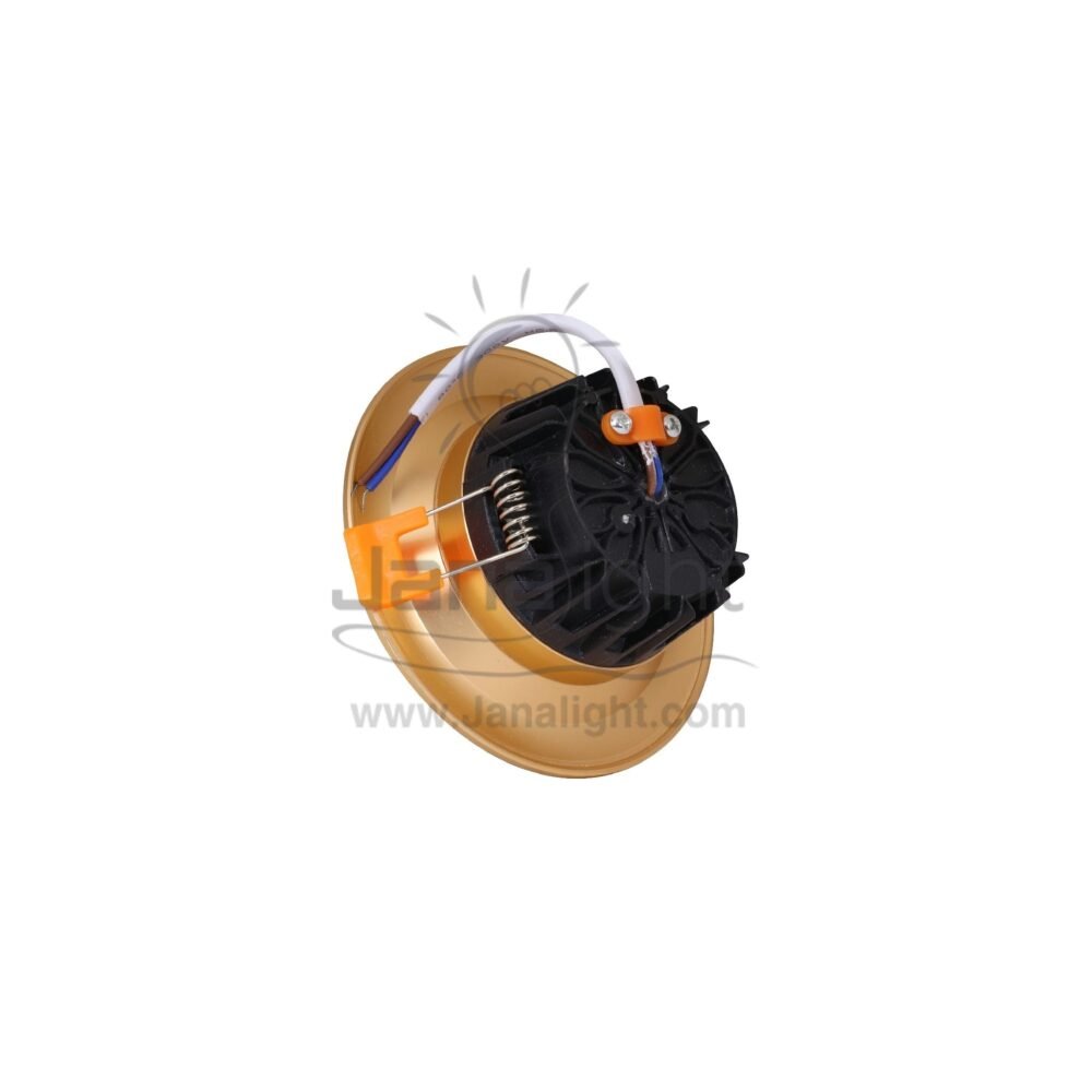 سبوت 5 وات لد نيكل SMD ذهبي مط ابيض fixed round recessed smd gold spotlight 5 watt