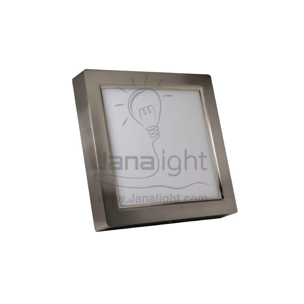 سبوت بانيل 18 وات لطش مربع اطار فضي ابيض panel spotlight 18 watt silver white