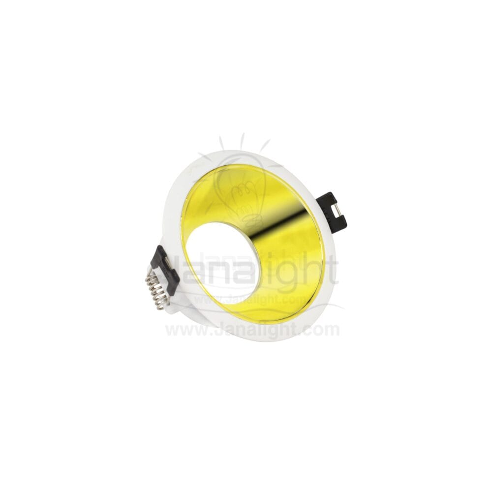 سبوت فارغ 7.5 سم مدور لوكس ابيض ذهبي لامع Round Shiny Gold/White 7.5 Lux SpotLight Frame