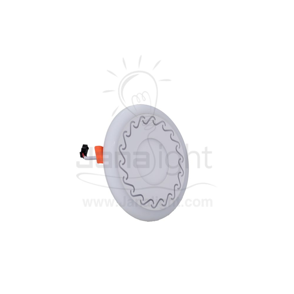 سبوت بانيل 3 وات ب3 وات و رسمة Recessed round panel two light color spotlight 3w+3w 10332192(1)