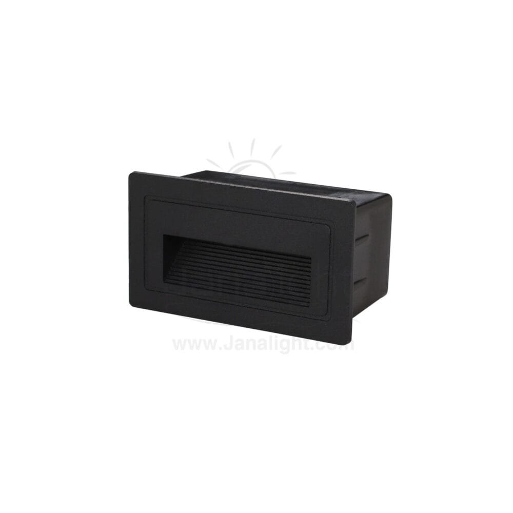 سبوت سلم لد 2 وات وورم مستطيل اسود مدرج 2 watt warm stair lighting